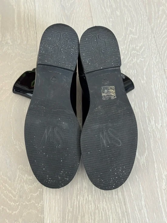 Stuart Weitzman 50/50 Black Patent Leather Ankle Boots - Picture 10 of 10